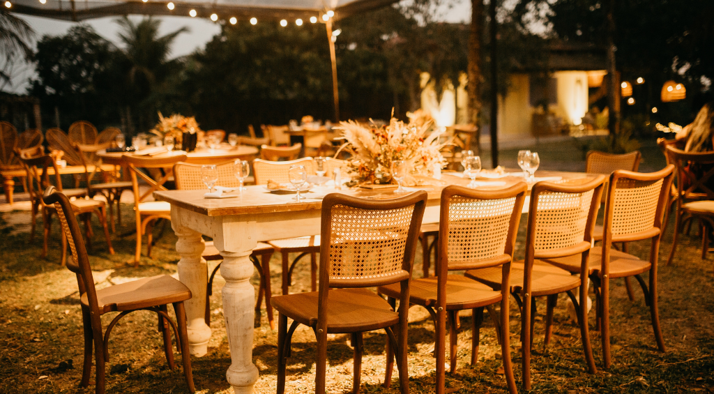 festa de casamento ao ar livre