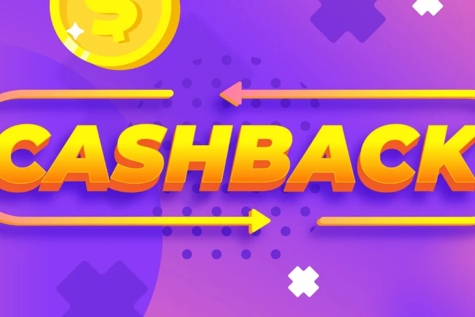 Imagem colorida ilustrativa sobre como usar o cashback a seu favor, com moedas e símbolos de dinheiro em destaque, ideal para artigos e dicas financeiras.